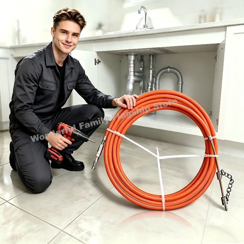 Plumbing Snake Drain - Kit de déboucheur flexible pour plomberie